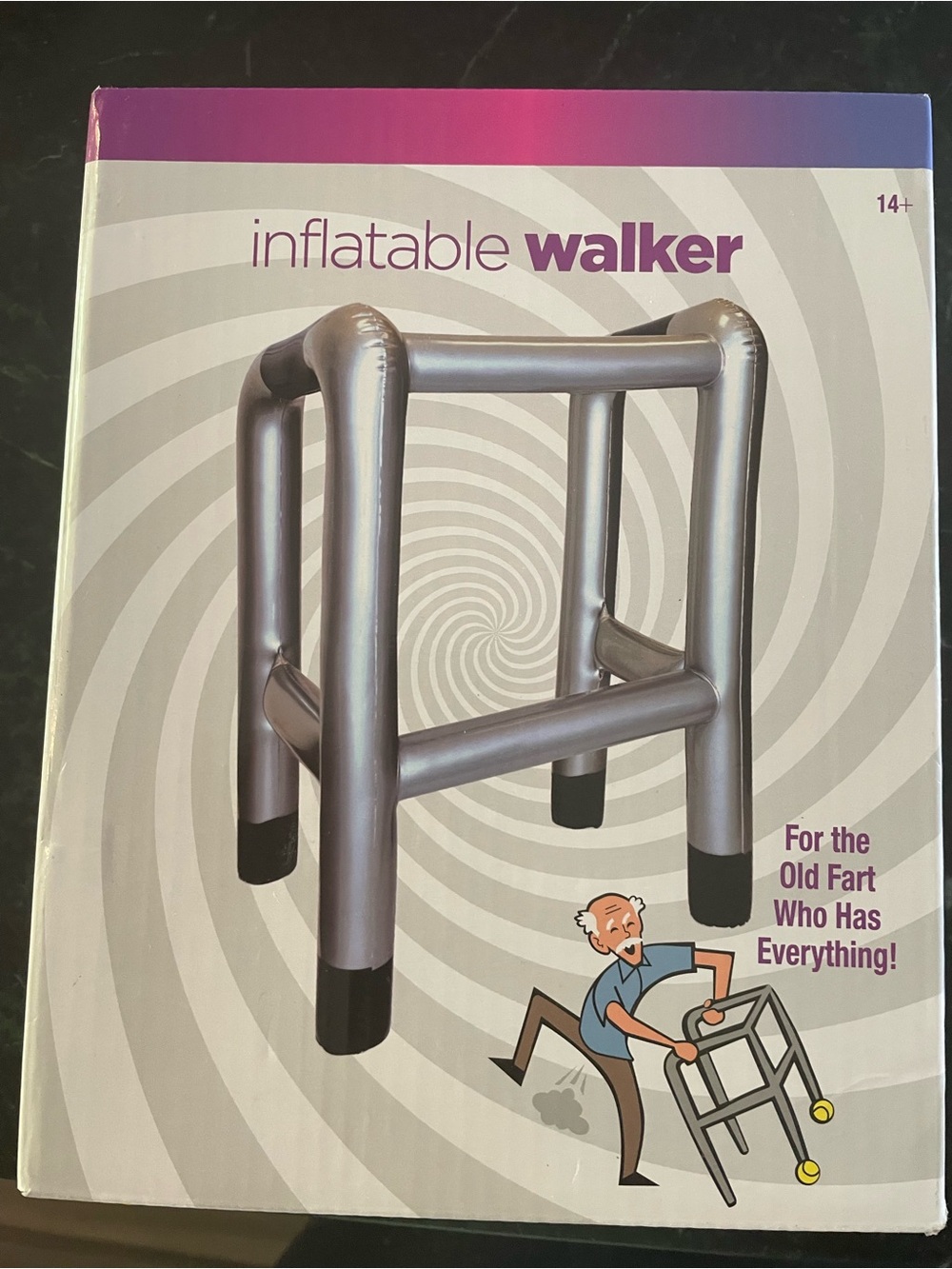 Spencer’s Inflatable Walker Gag Gift Joke Prop Old Fart Costume Accessory